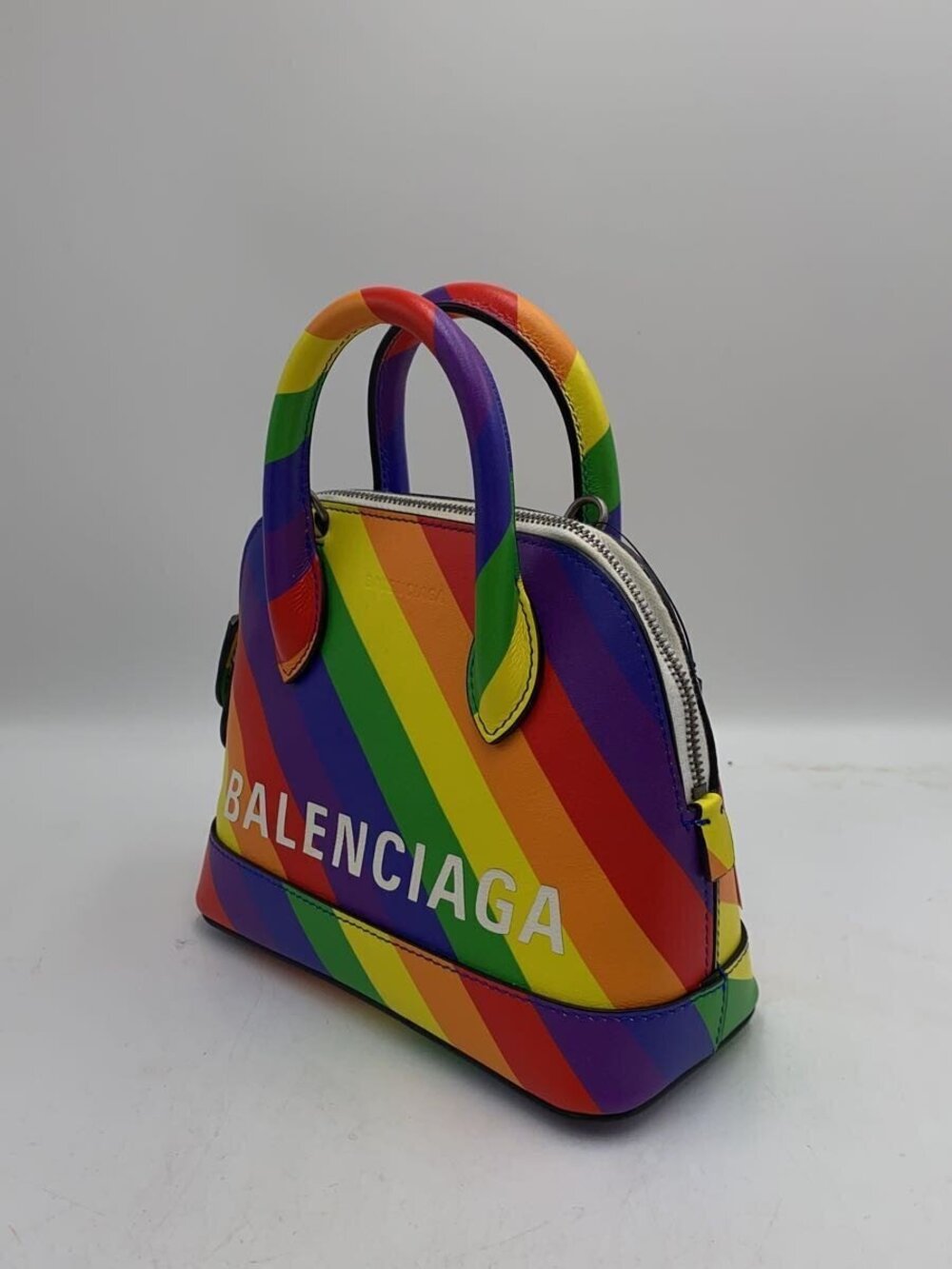 Balenciaga Leather Handle Ville Bag Top Multicolor Black